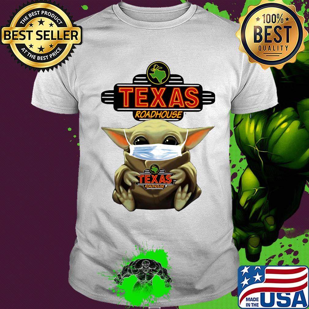 Star wars baby yoda mask hug texas roadhouse covid-19 shirt