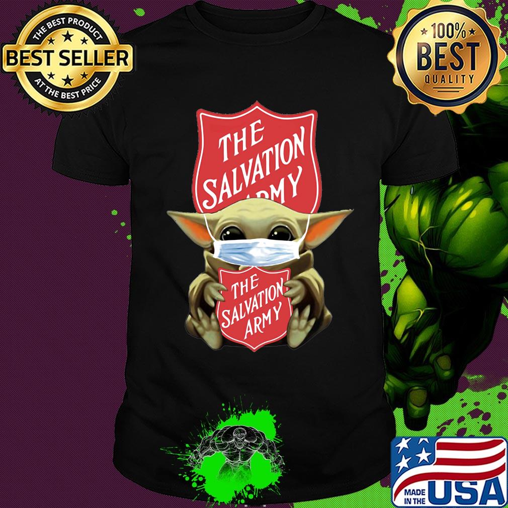 Star wars baby yoda mask hug the salvation army covid-19 shirt