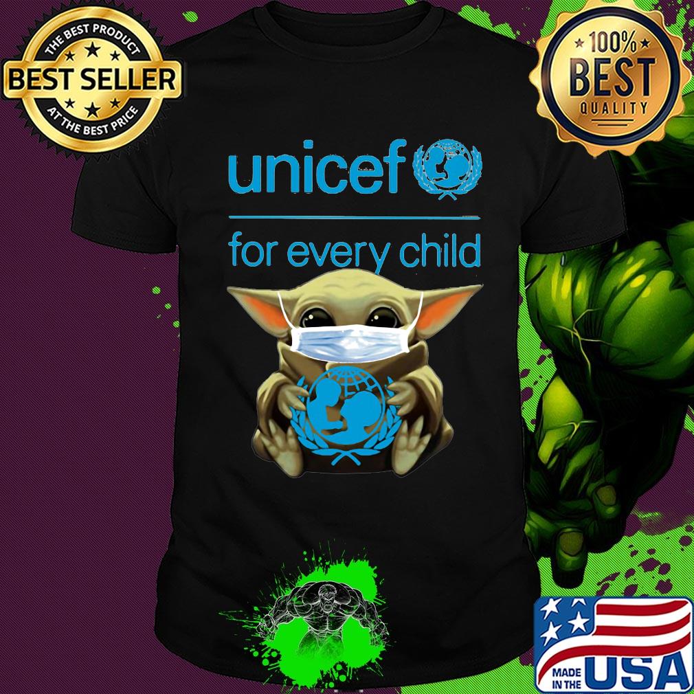 Star wars baby yoda mask hug unicef for every child covid-19 shirt