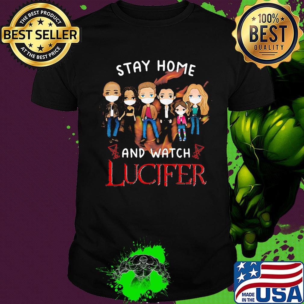 Stay home and watch lucifer characters chibi mask covid-19 shirt