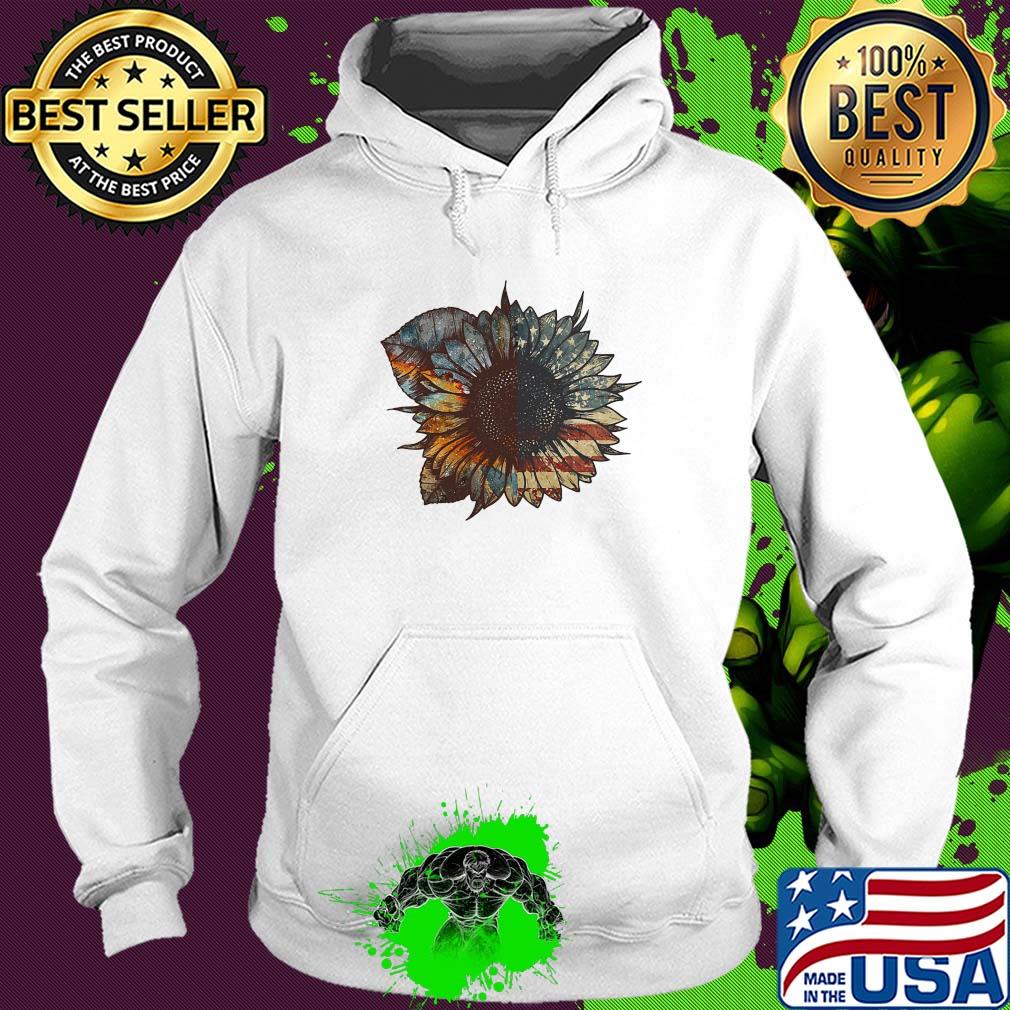 sunflower American flag veteran s Hoodie sunflower American flag veteran s Hoodie