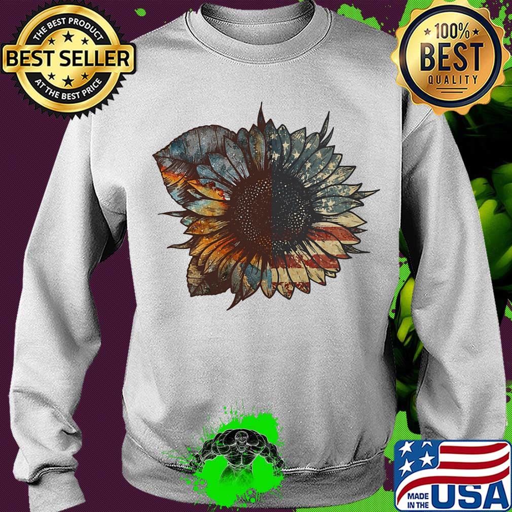 sunflower American flag veteran s Sweater sunflower American flag veteran s Sweater