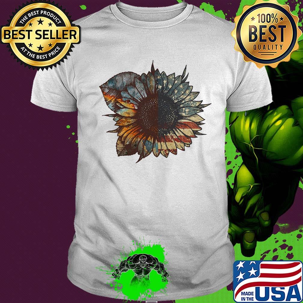 sunflower American flag veteran shirt