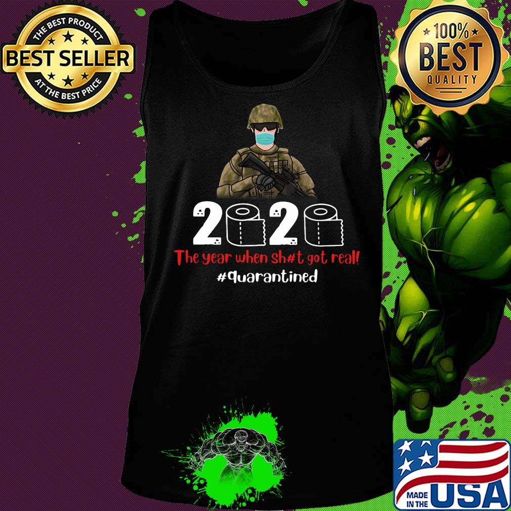 Veteran mask 2020 the year when shit got real quarantined toilet paper covid-19 s Tank top Veteran mask 2020 the year when shit got real quarantined toilet paper covid-19 s Tank top