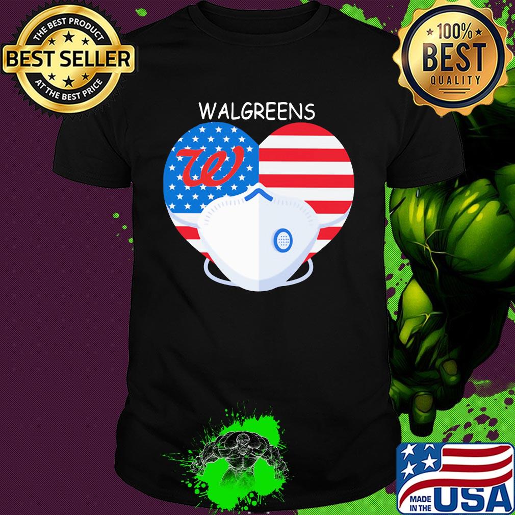 Walgreens American flag veteran flag mask shirt