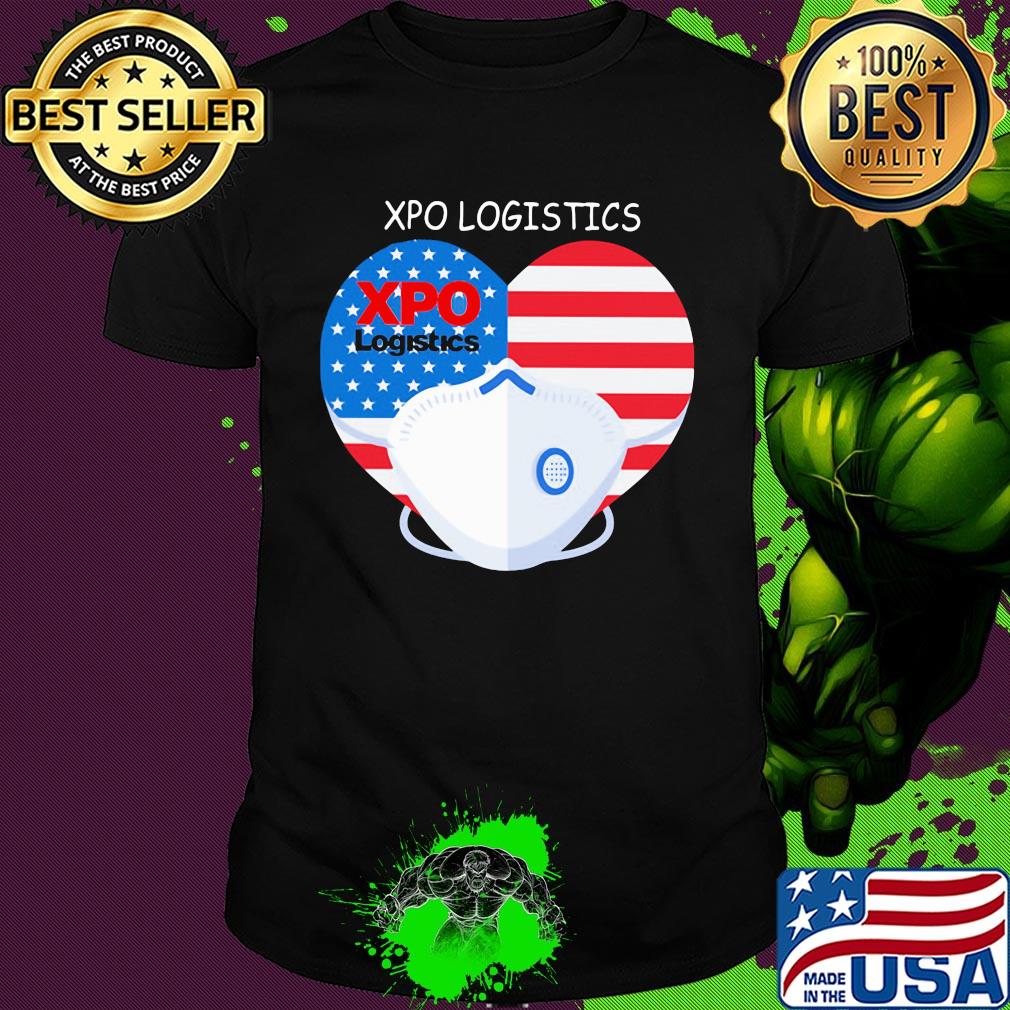 XPO logistics heart mask American flag veteran shirt