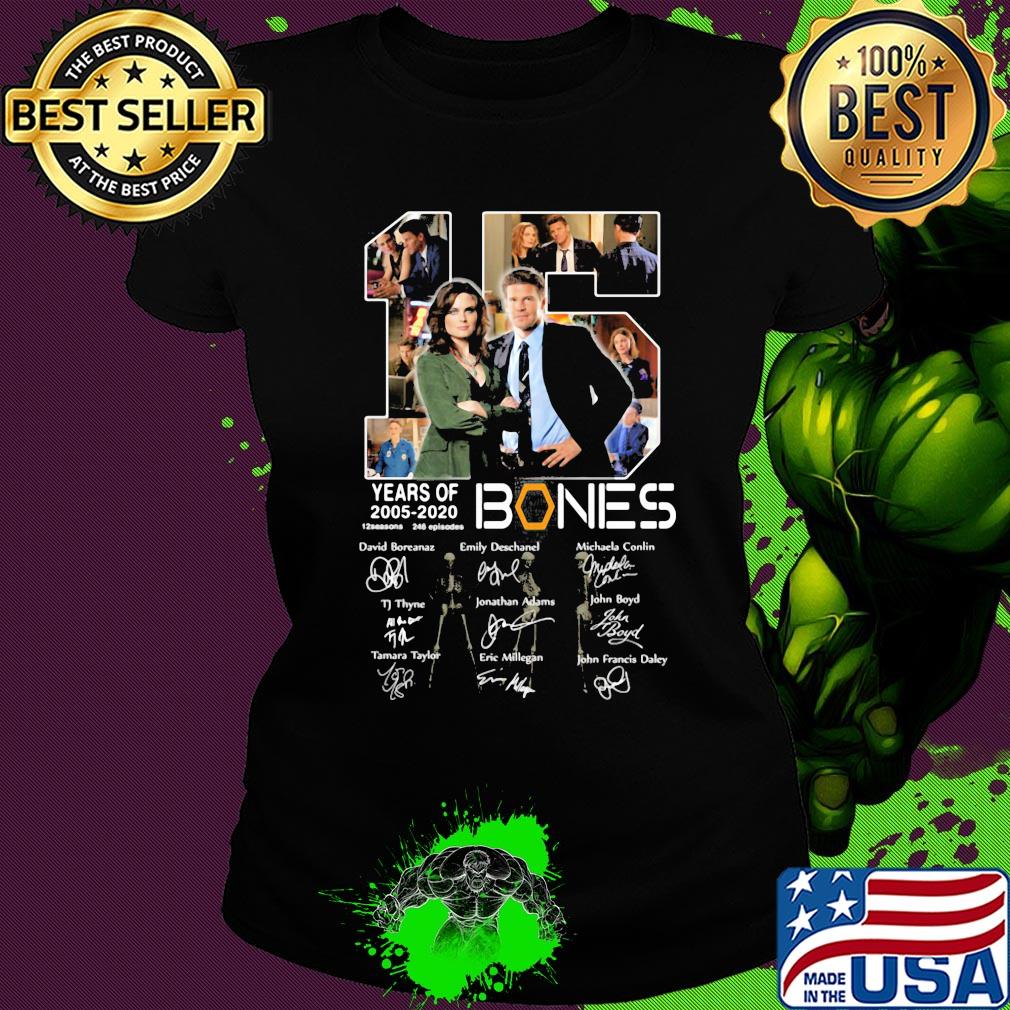 15 years of 2005 2020 bones thank you for the memories signatures s Ladies tee 15 years of 2005 2020 bones thank you for the memories signatures s Ladies tee