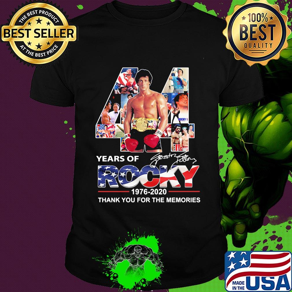 44 years of rocky 1976 2020 thank you for the memories signatures shirt