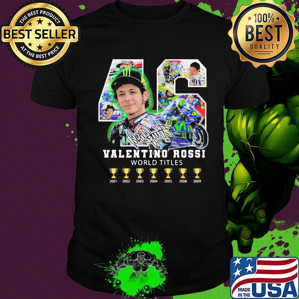 46 valentino rossi world titles champions signature shirt
