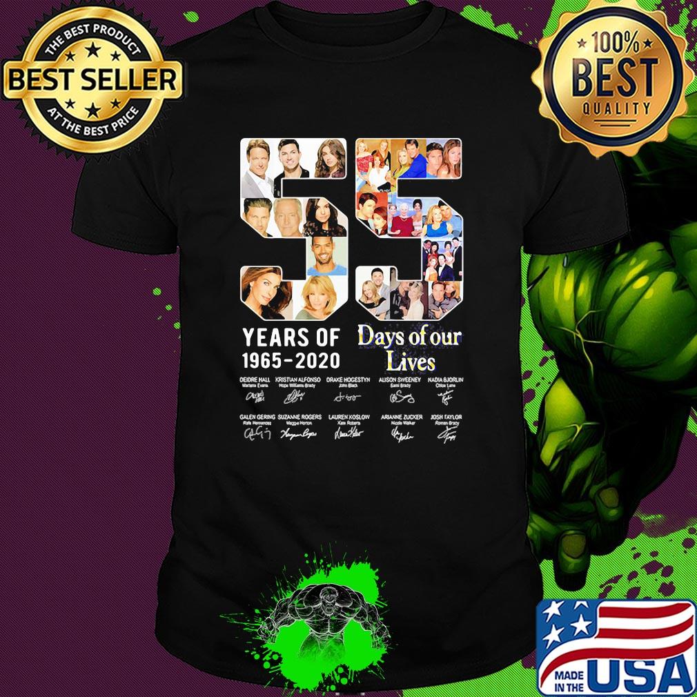55 years of 1965 2020 days of our lives characters signatures shirt