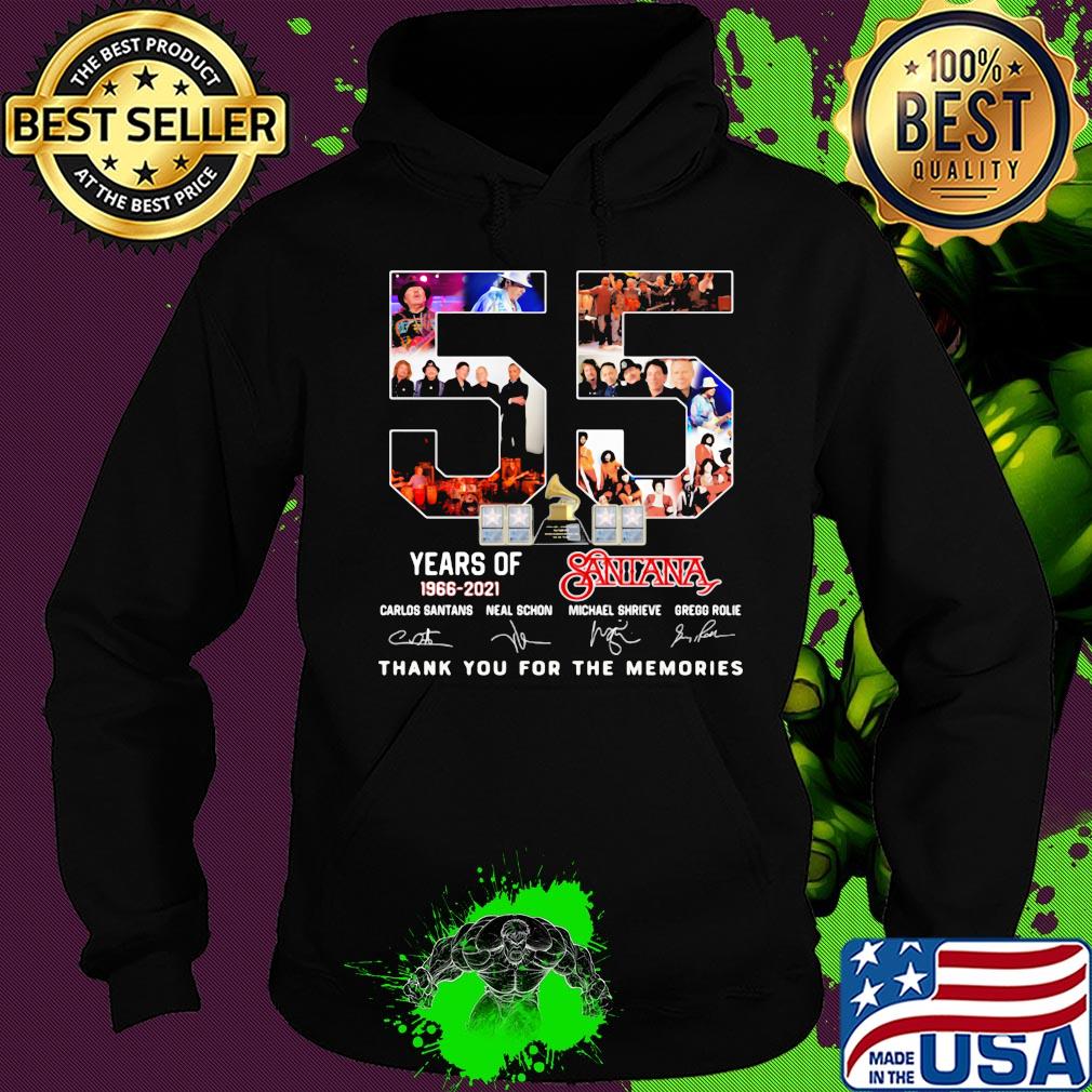 55 years of 1966 2021 Santana thank you for the memories signature s Hoodie 55 years of 1966 2021 Santana thank you for the memories signature s Hoodie
