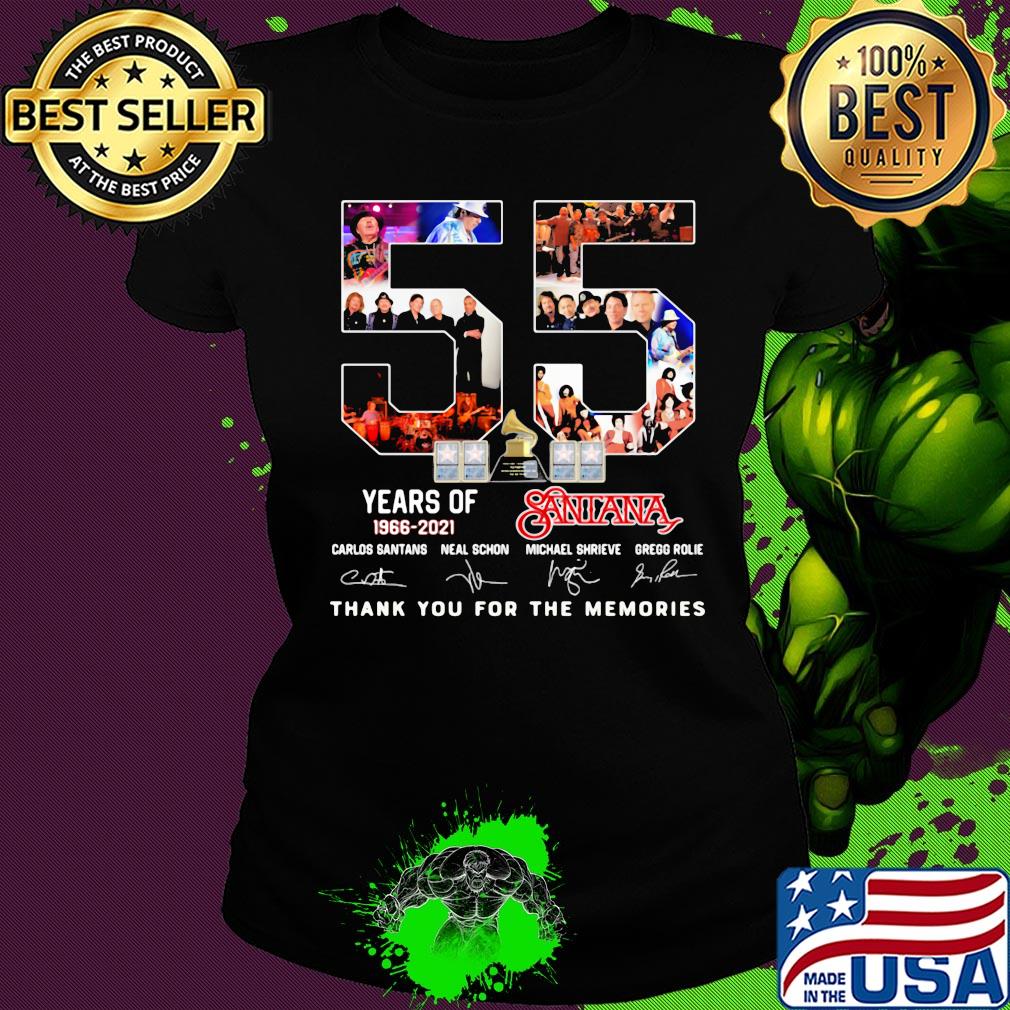 55 years of 1966 2021 Santana thank you for the memories signature s Ladies tee 55 years of 1966 2021 Santana thank you for the memories signature s Ladies tee
