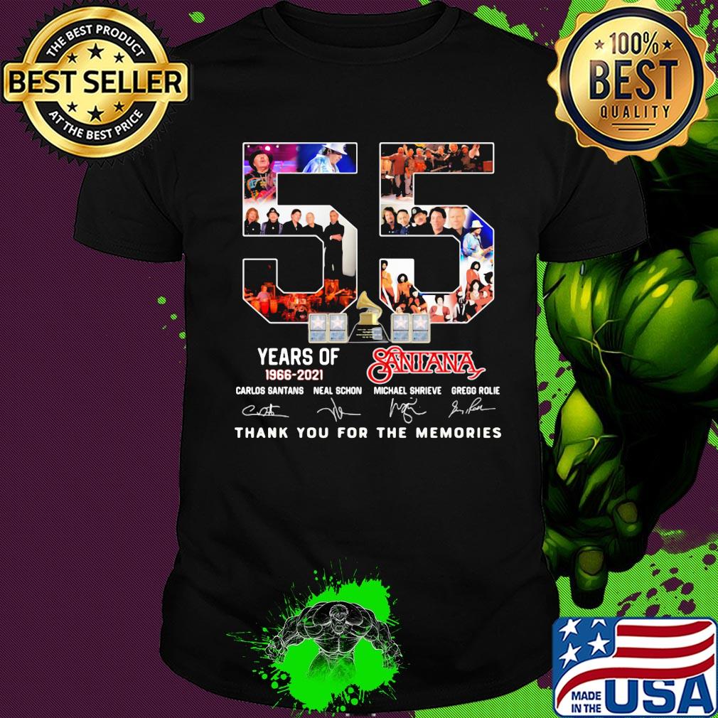 55 years of 1966 2021 Santana thank you for the memories signature shirt