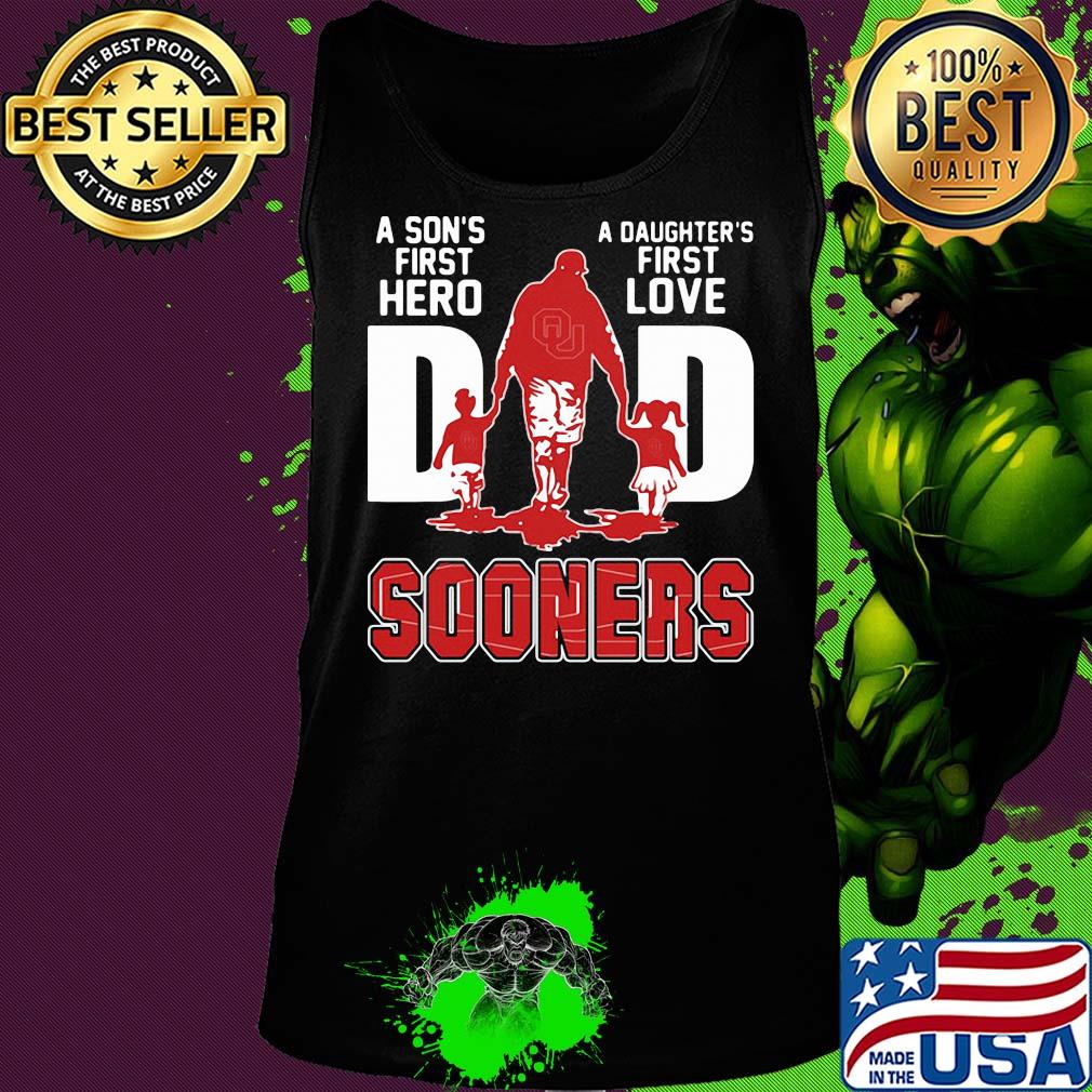 A son's first hero a daughter's first love dad oklahoma sooners happy father's day s Tank top A son's first hero a daughter's first love dad oklahoma sooners happy father's day s Tank top