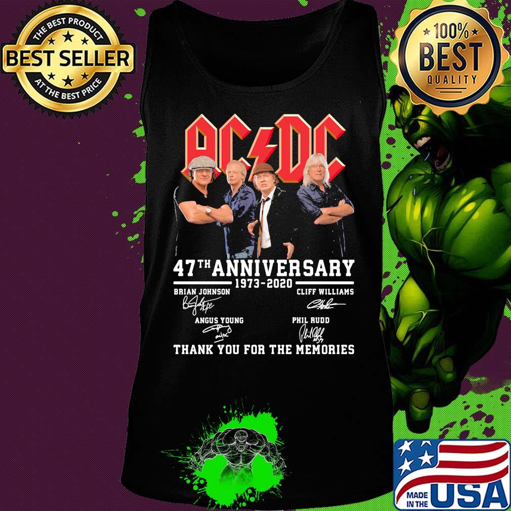Acdc 47th anniversary 1973 2020 thank you for the memories signatures s Tank top Acdc 47th anniversary 1973 2020 thank you for the memories signatures s Tank top