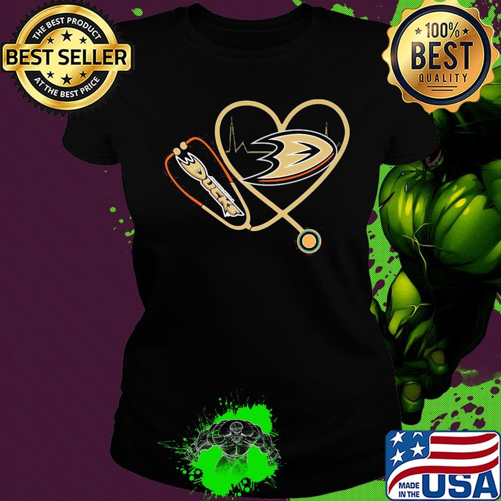 Anaheim ducks hockey stethoscope heart s Ladies tee Anaheim ducks hockey stethoscope heart s Ladies tee