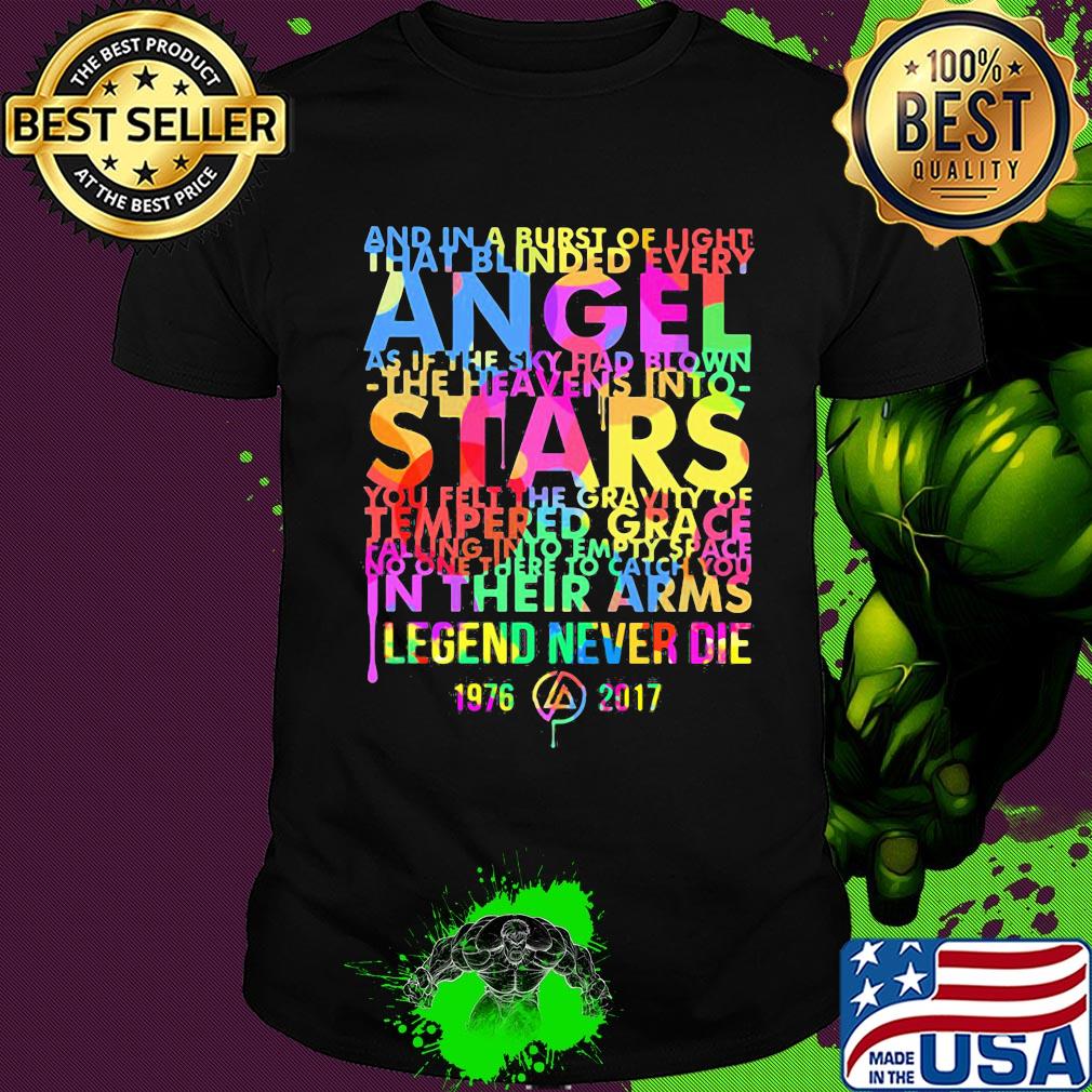 Angle stars tempered grace in their arms legend never die 1976-2017 shirt