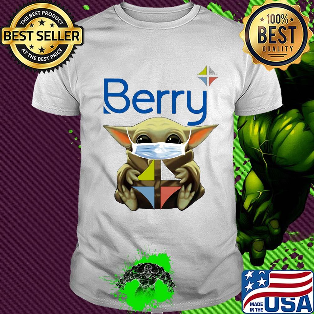 Baby Yoda face mask hug Berry shirt