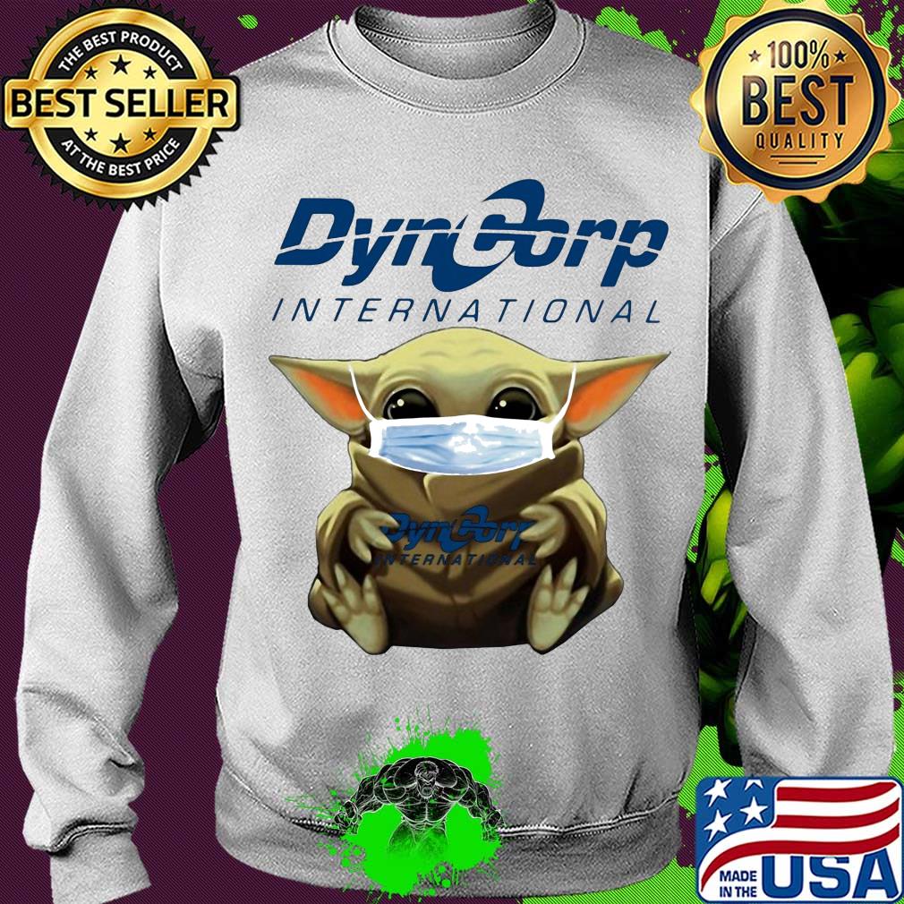 Baby Yoda face mask hug DynCorp International s Sweater Baby Yoda face mask hug DynCorp International s Sweater