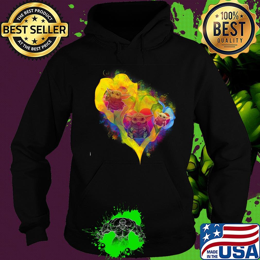 Baby Yoda heart flower color s Hoodie Baby Yoda heart flower color s Hoodie