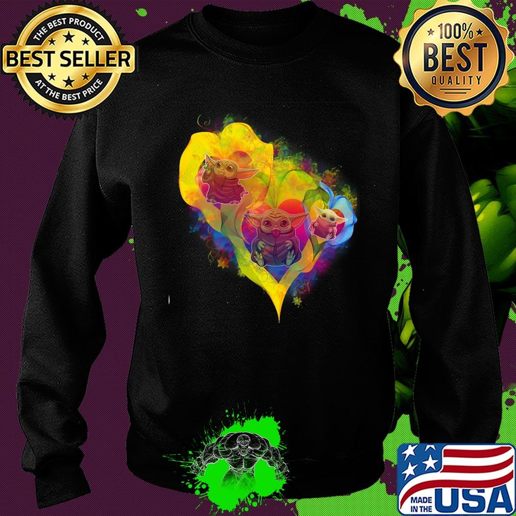 Baby Yoda heart flower color s Sweater Baby Yoda heart flower color s Sweater