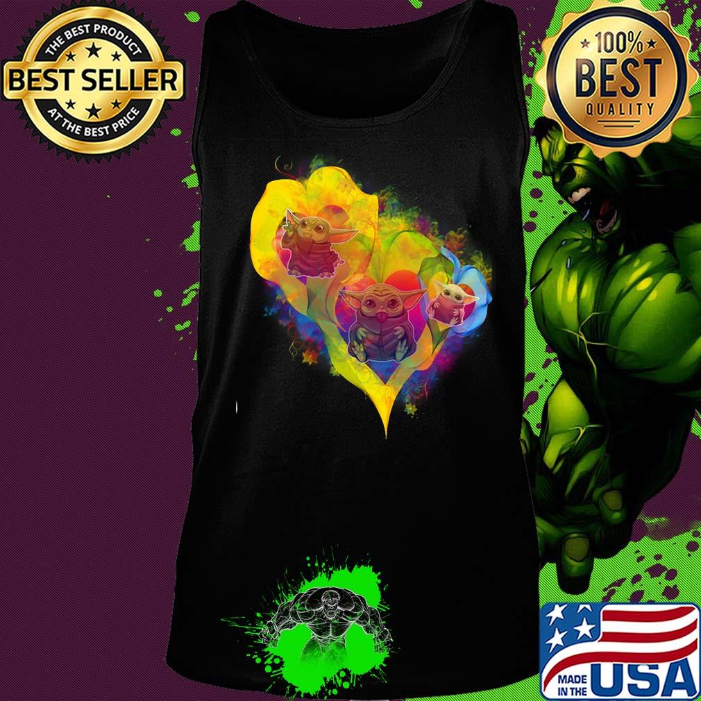 Baby Yoda heart flower color s Tank top Baby Yoda heart flower color s Tank top