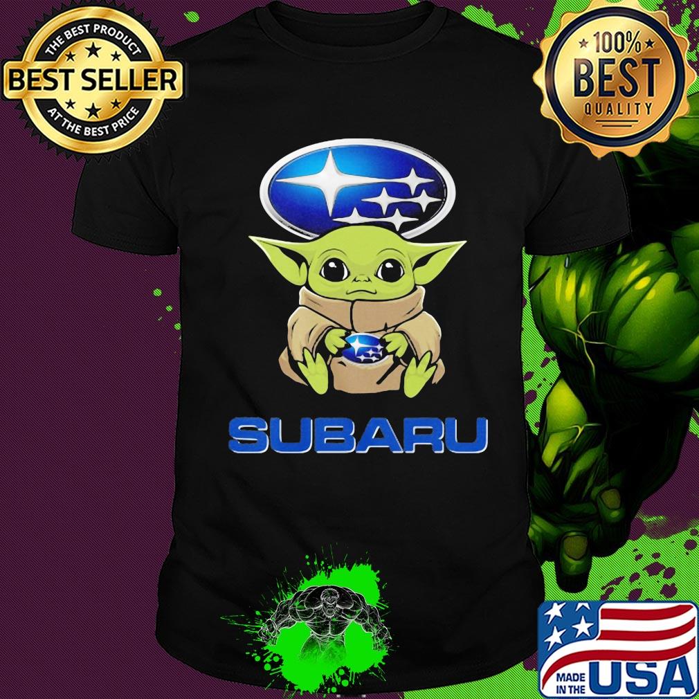 Baby Yoda hug Subaru shirt