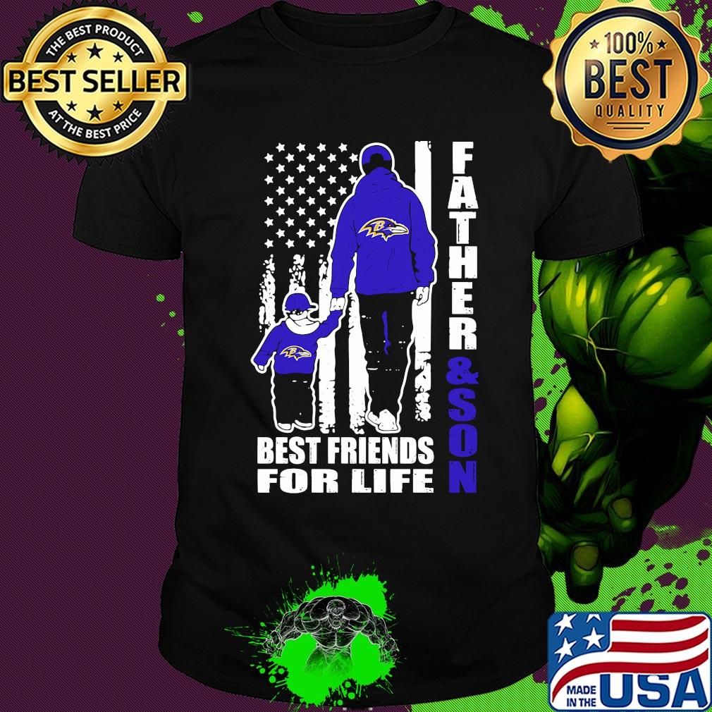 Baltimore ravens father and son best friends for life american flag happy father's day shirt