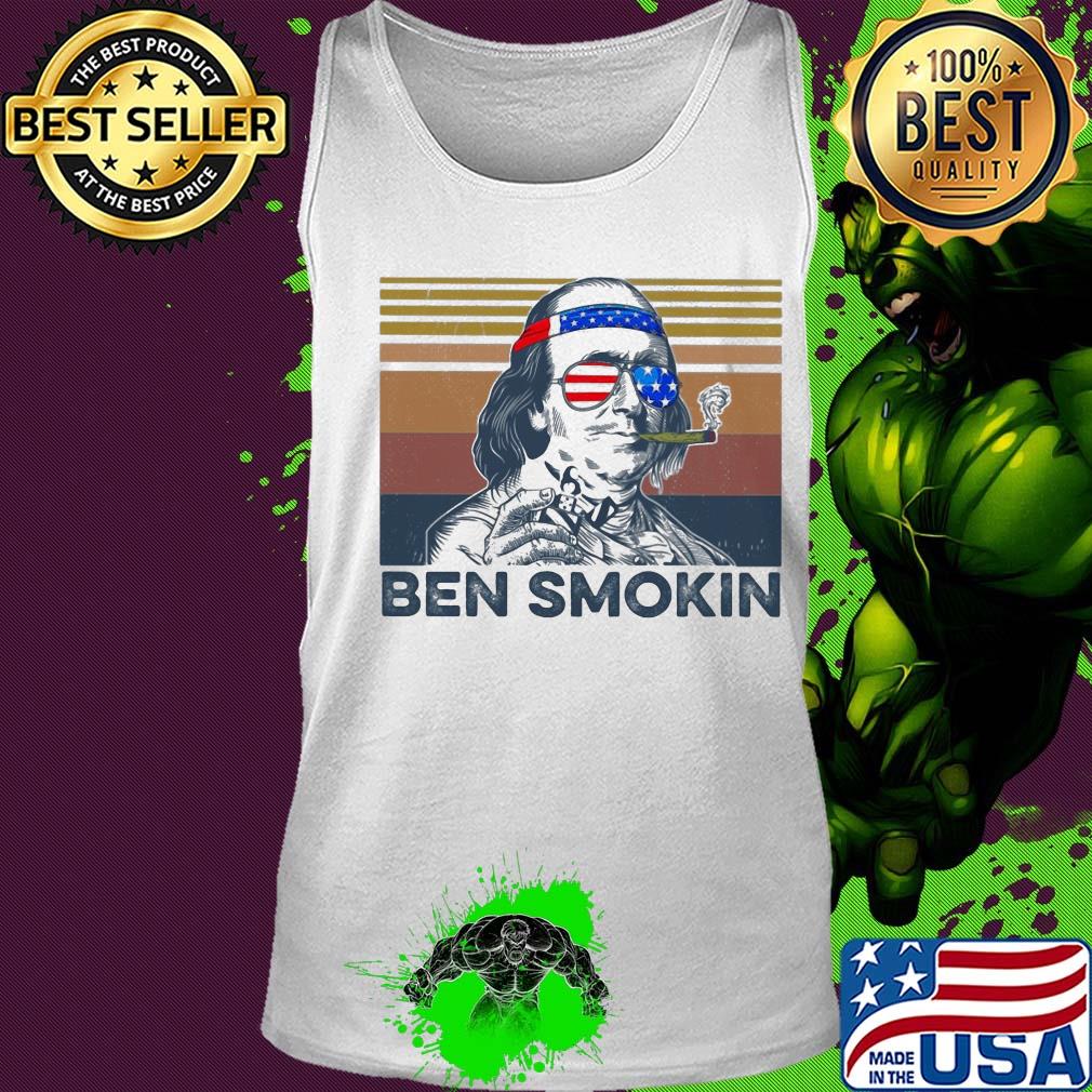 Benjamin franklin ben smokin american flag independence day vintage s Tank top Benjamin franklin ben smokin american flag independence day vintage s Tank top