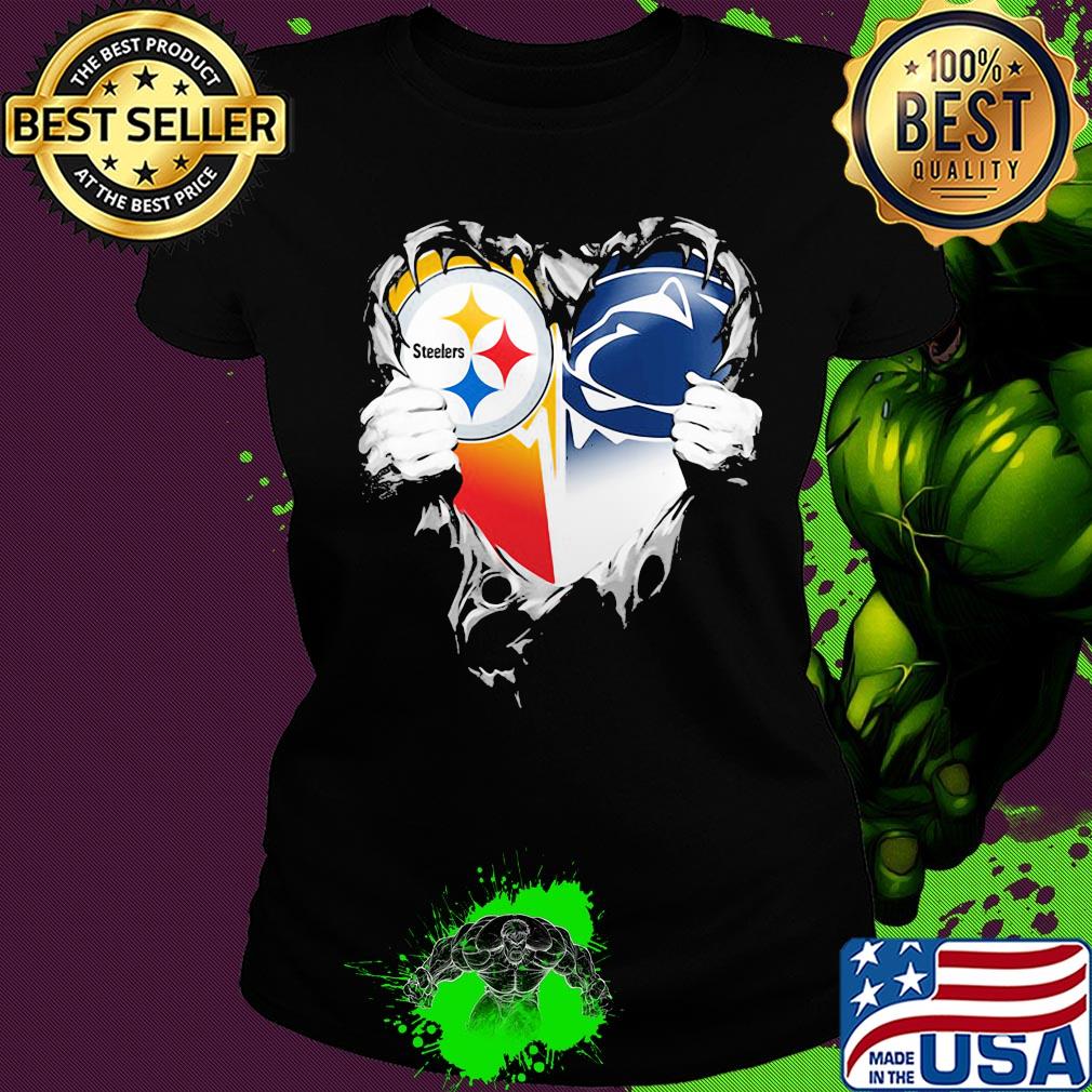 Blood inside pittsburgh steelers vs pennsylvania football heart s Ladies tee Blood inside pittsburgh steelers vs pennsylvania football heart s Ladies tee