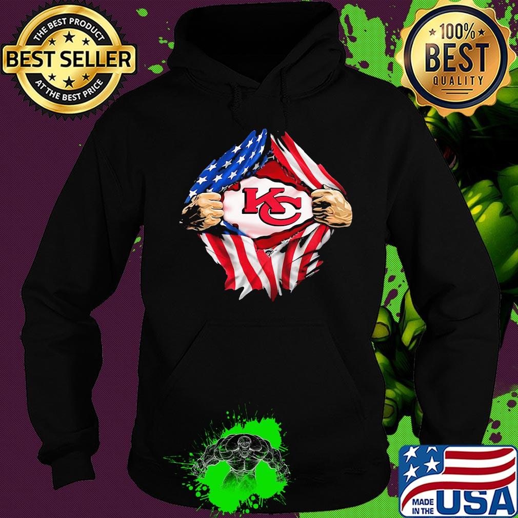 Blood insides kansas city chiefs american flag independence day s Hoodie Blood insides kansas city chiefs american flag independence day s Hoodie