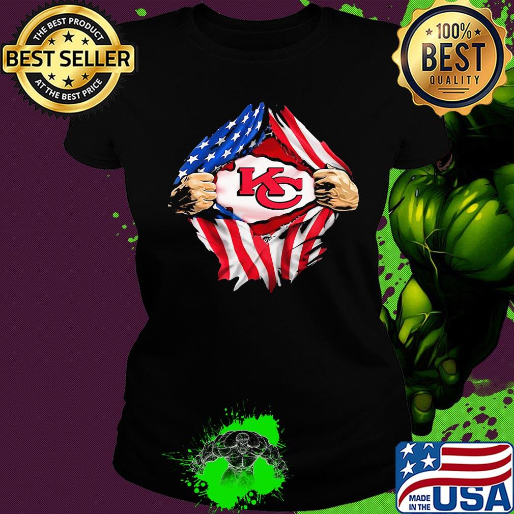 Blood insides kansas city chiefs american flag independence day s Ladies tee Blood insides kansas city chiefs american flag independence day s Ladies tee