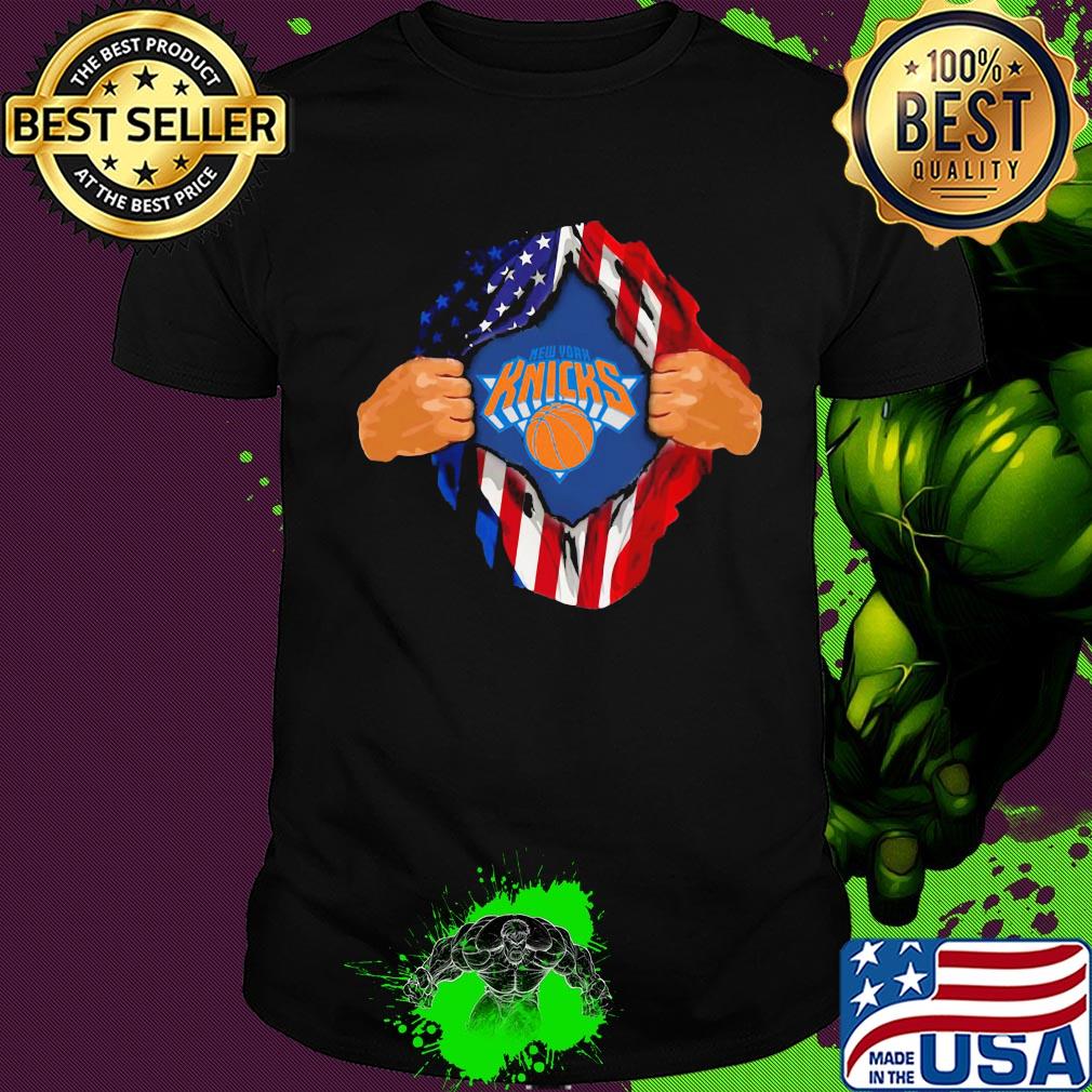 Blood insides new york knicks basketball american flag independence day shirt