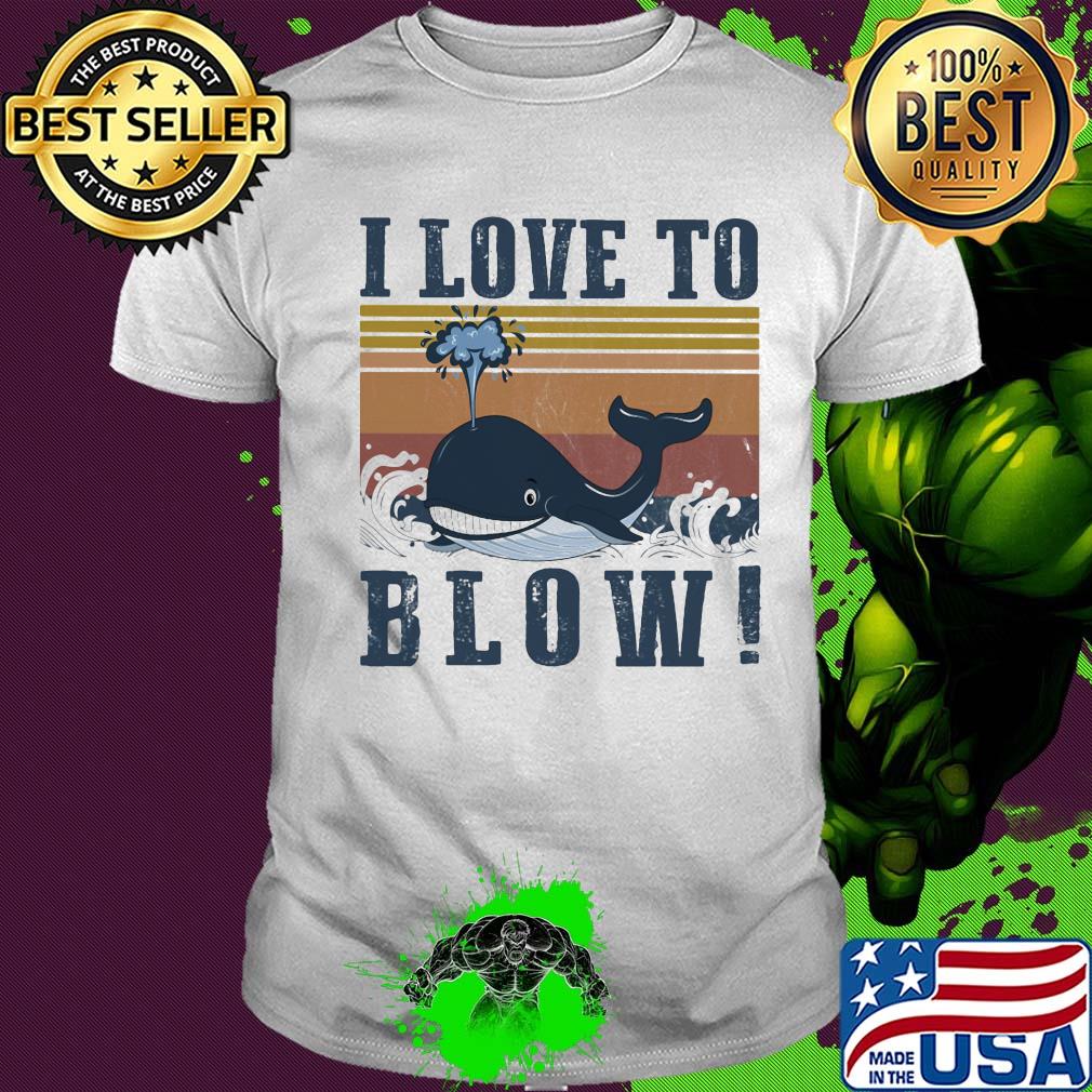Blue whale I love to blow vintage shirt