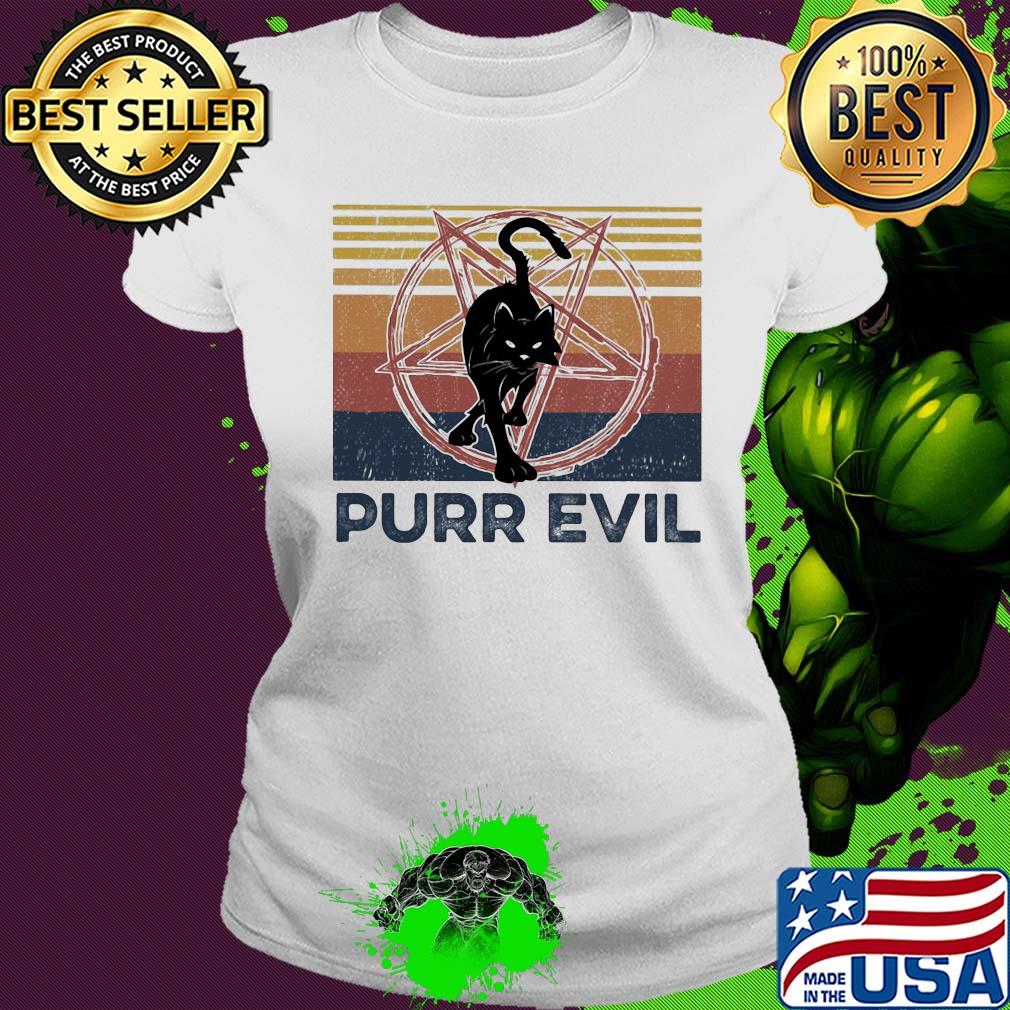 Cat purr evil vintage s Ladies tee Cat purr evil vintage s Ladies tee