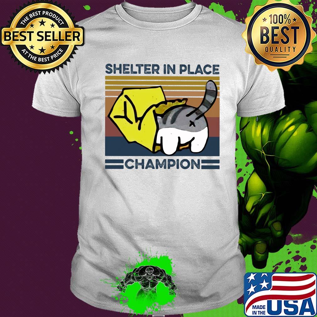 Cat shelter in place champion vintage shirt