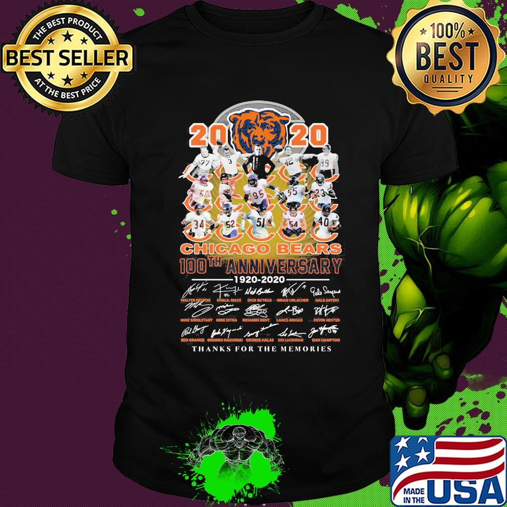 Chicago Bear 2020 100th anniversary 1920 2020 signature shirt
