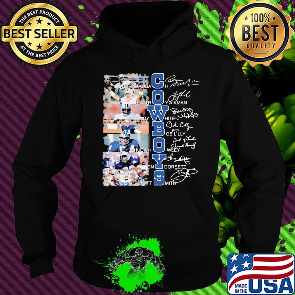 Cowboys Roger Staubach Troy aikman Randy White signature s Hoodie Cowboys Roger Staubach Troy aikman Randy White signature s Hoodie