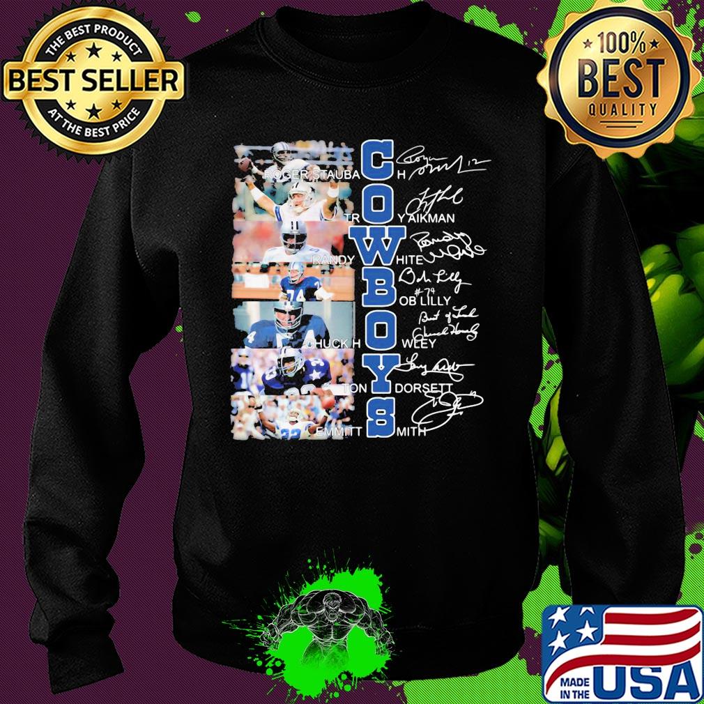 Cowboys Roger Staubach Troy aikman Randy White signature s Sweater Cowboys Roger Staubach Troy aikman Randy White signature s Sweater