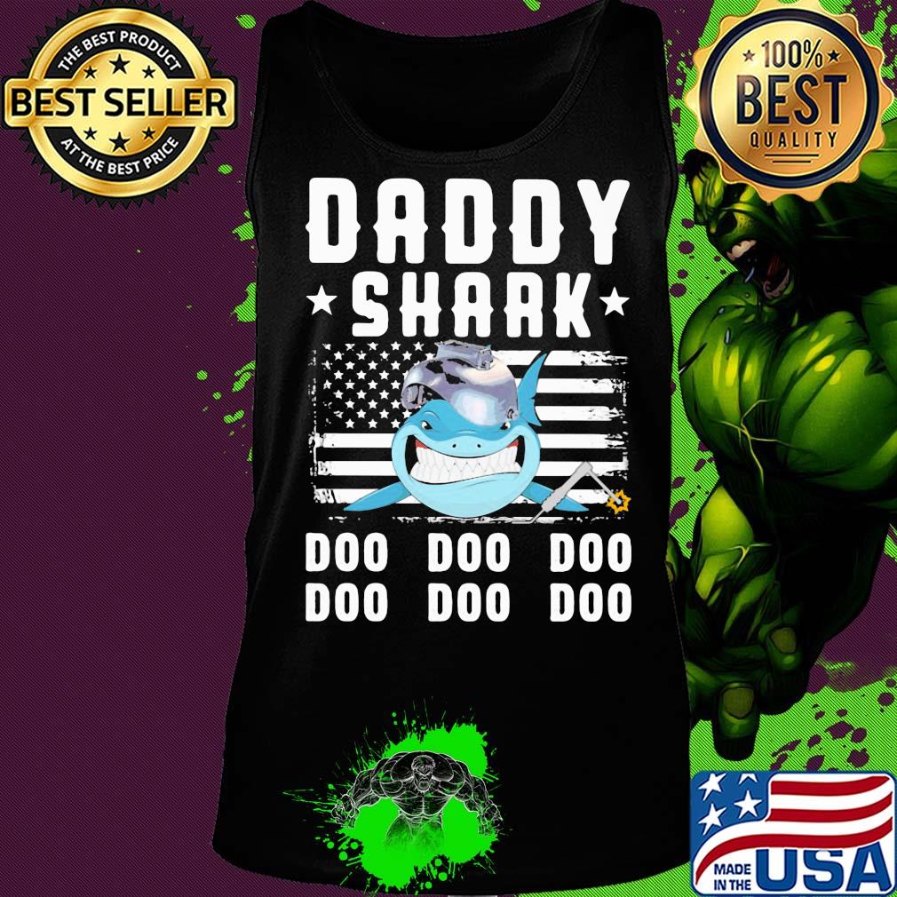 Daddy shark doo doo doo welder american flag veteran independence day s Tank top Daddy shark doo doo doo welder american flag veteran independence day s Tank top