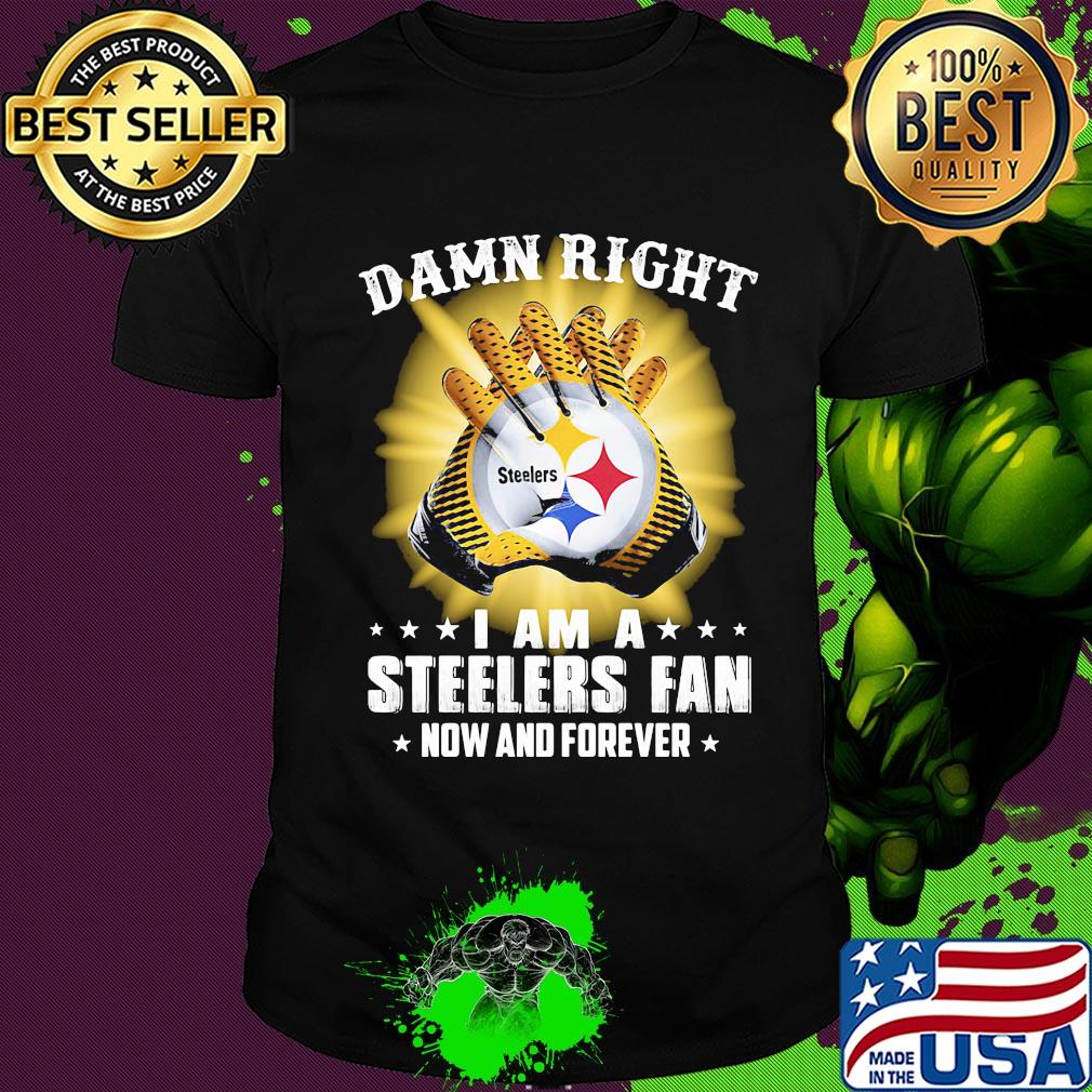 Damn right i am a steelers fan now and forever stars shirt