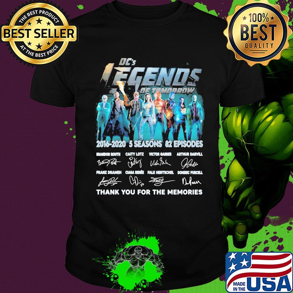 Dc's legends of tomorrow 2016 2020 5 seasons 82 episodes thank you for the memories signatures shirt