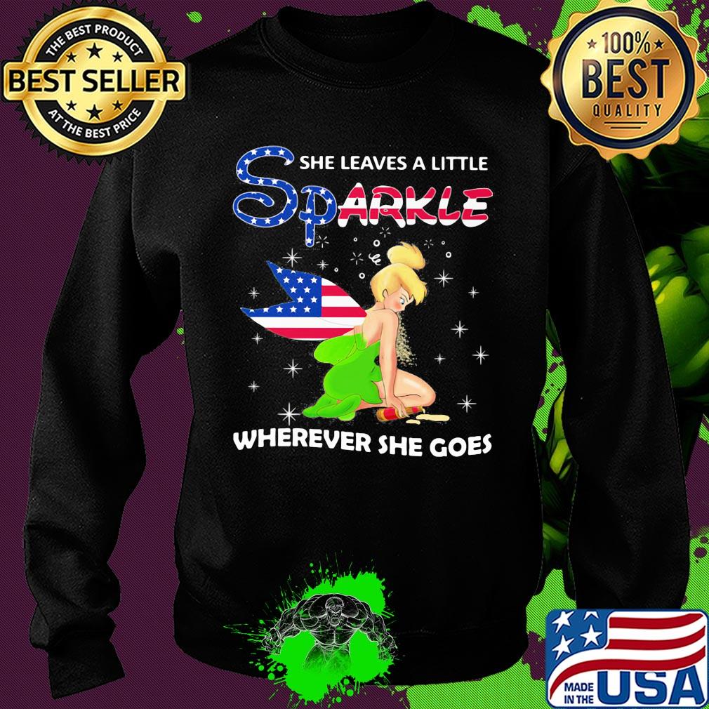 Disney tinkerbell she leaves a little sparkle wherever she goes american flag independence day s Sweater Disney tinkerbell she leaves a little sparkle wherever she goes american flag independence day s Sweater