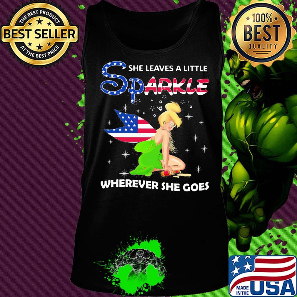 Disney tinkerbell she leaves a little sparkle wherever she goes american flag independence day s Tank top Disney tinkerbell she leaves a little sparkle wherever she goes american flag independence day s Tank top