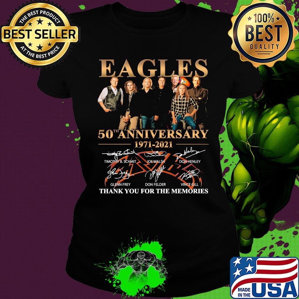 Eagles 50th anniversary 1971 2021 thank you for the memories signatures s Ladies tee Eagles 50th anniversary 1971 2021 thank you for the memories signatures s Ladies tee