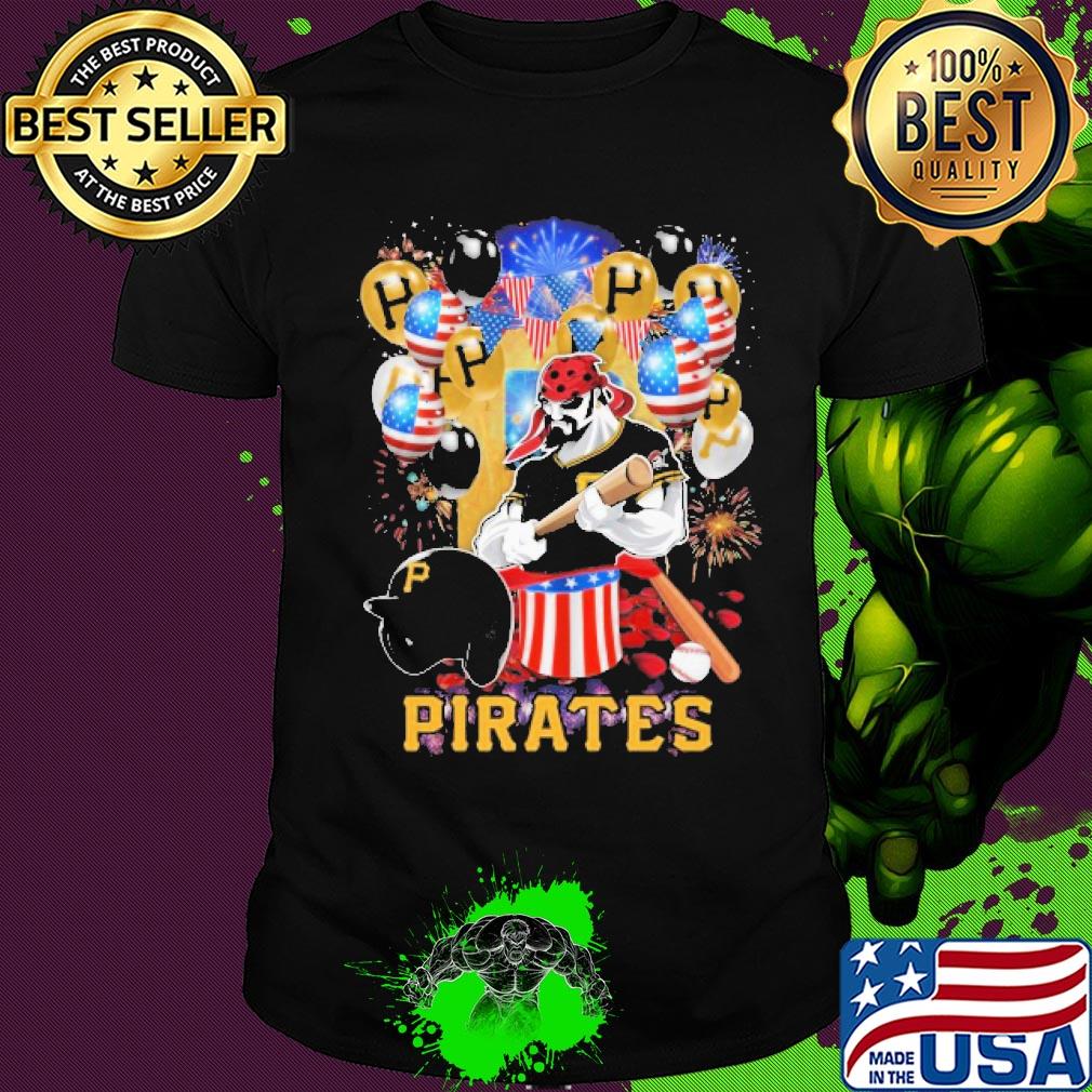 Eric poole MLB pittsburgh pirates happy independence day mask soap firework balloon american flag shirt