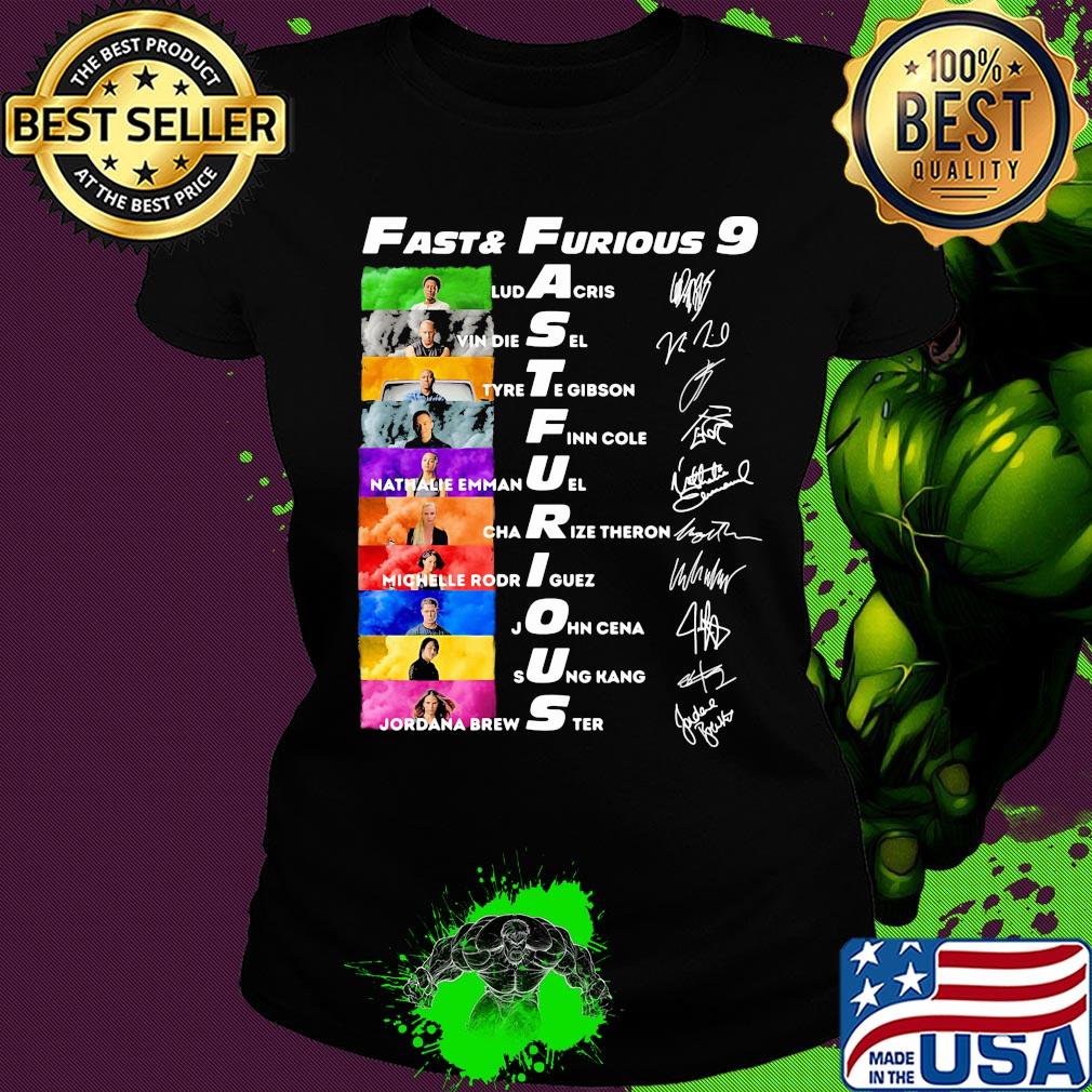 Fast and furious 9 characters signatures s Ladies tee Fast and furious 9 characters signatures s Ladies tee