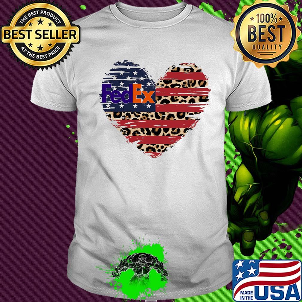 FedEx heart American flag veteran Independence Day shirt