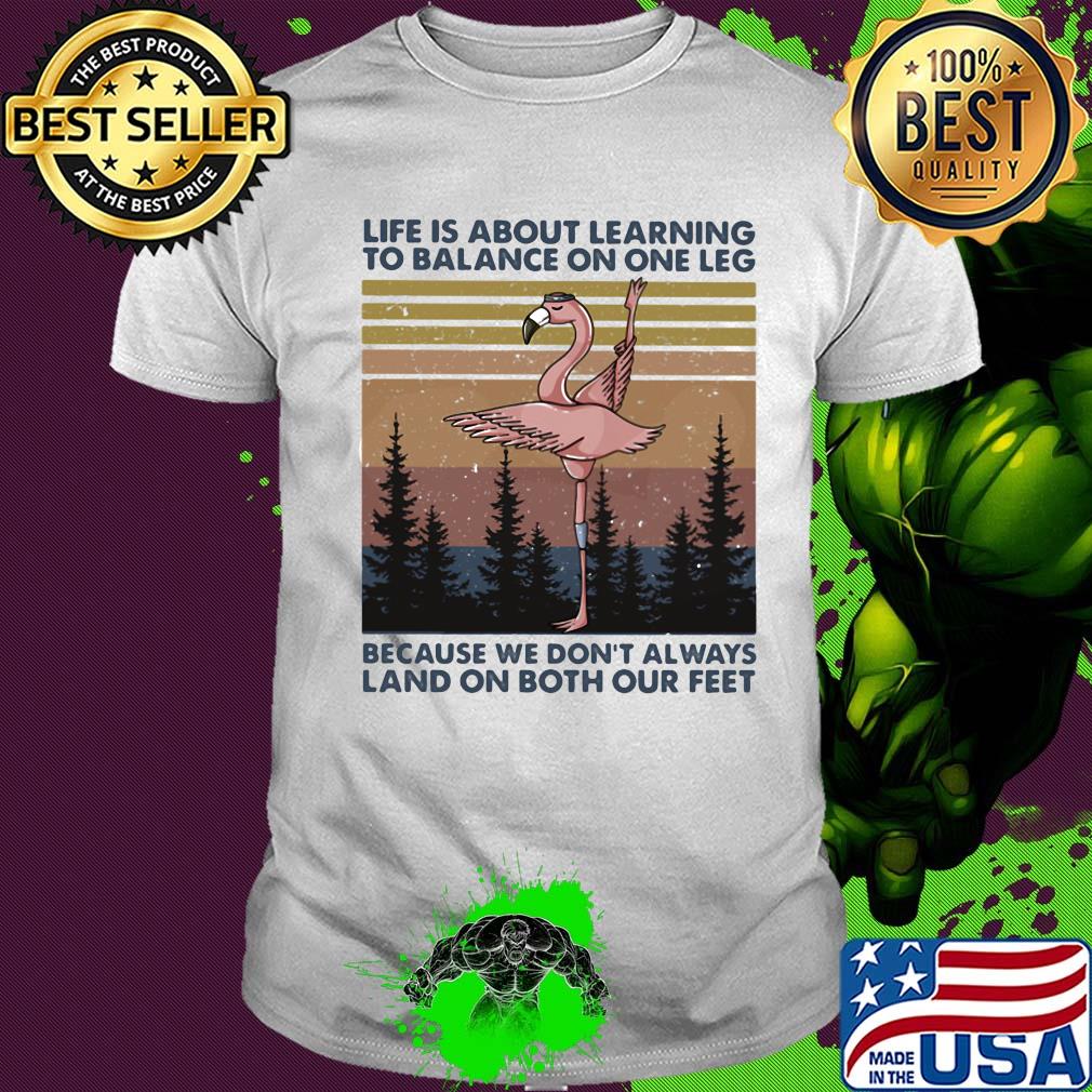 Flamingo life is about learning to balance on the leg because we don’t always land on both our feet vintage shirt