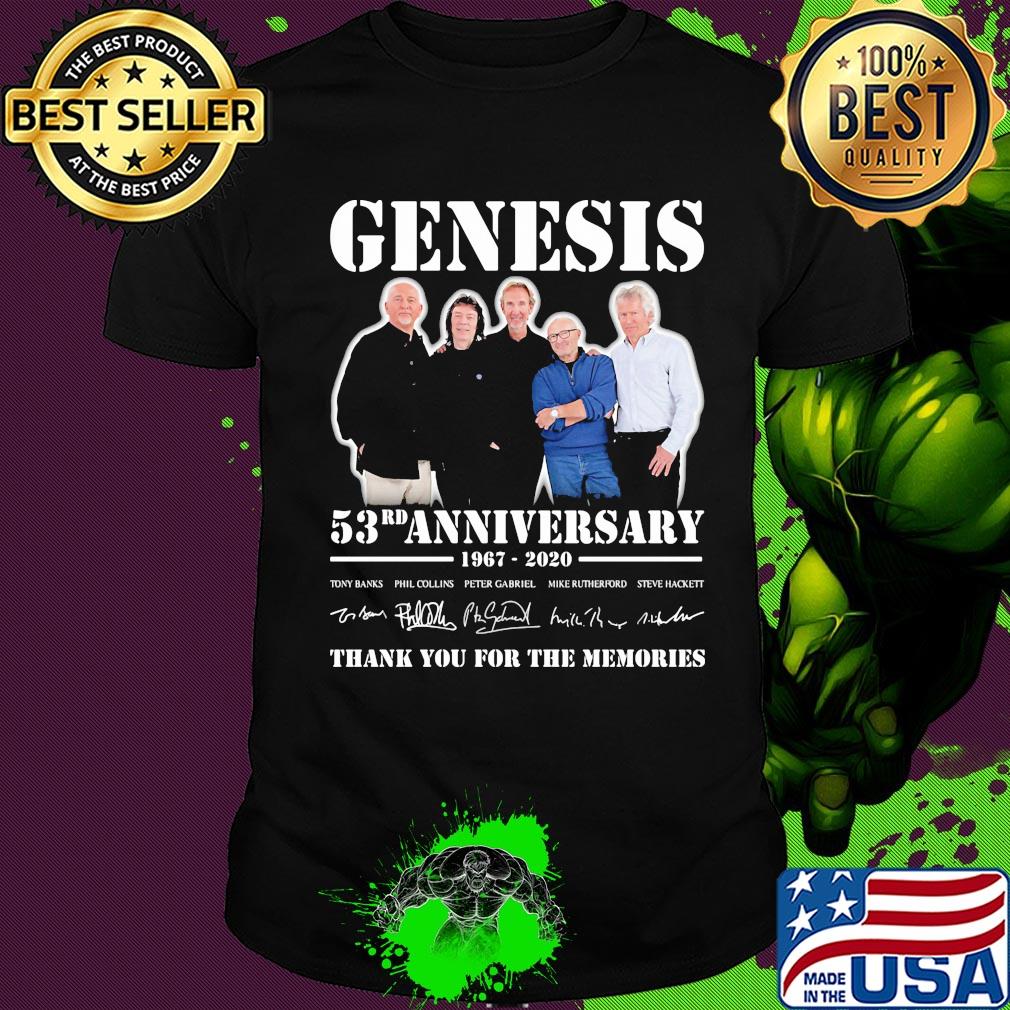 Genesis band 53rd anniversary 1967 2020 thank you for the memories signatures shirt